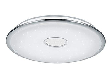 Trio Leuchten LED Deckenleuchte Osaka 678713006, Chrom, Acryl weiß mit Star Light Effekt, 30 Watt, Fernbedienung Helligkeit und Lichtfarbe einstellbar, Nachtlicht Funktion im Sale